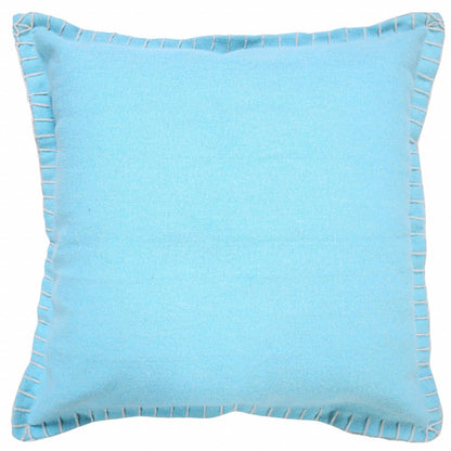 20" X 20" Bright Blue 100% Cotton Zippered Pillow HomeRoots