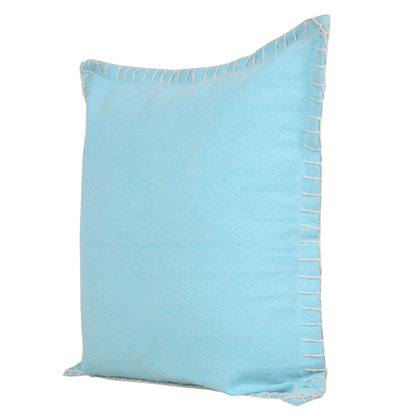 20" X 20" Bright Blue 100% Cotton Zippered Pillow HomeRoots