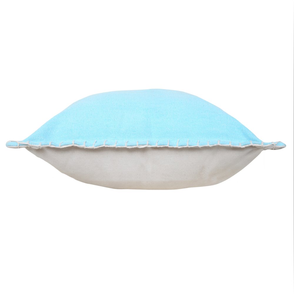 20" X 20" Bright Blue 100% Cotton Zippered Pillow — view 6