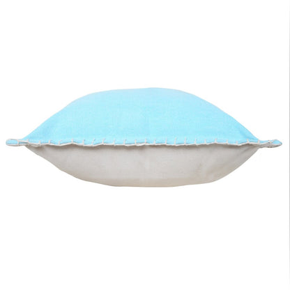20" X 20" Bright Blue 100% Cotton Zippered Pillow HomeRoots
