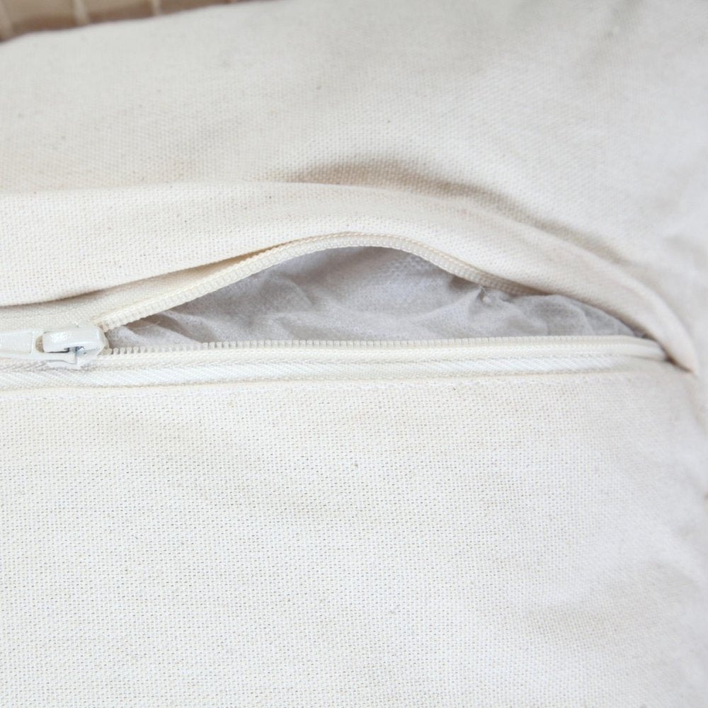 20" Light Pink Cotton Throw Pillow With Embroidered Edges — view 3