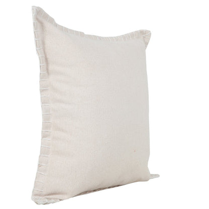 20" X 20" Beige 100% Cotton Zippered Pillow HomeRoots