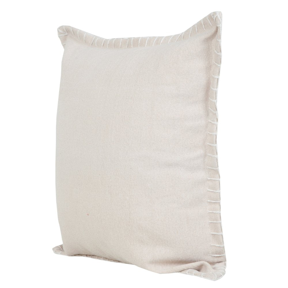20" X 20" Beige 100% Cotton Zippered Pillow — view 4