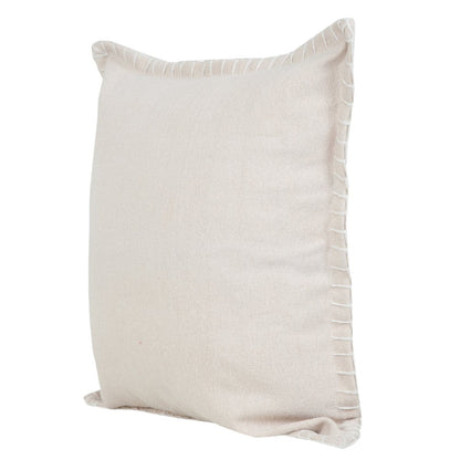 20" X 20" Beige 100% Cotton Zippered Pillow HomeRoots