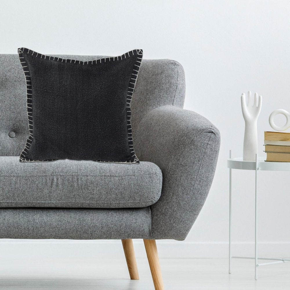 20" Jet Cotton Throw Pillow