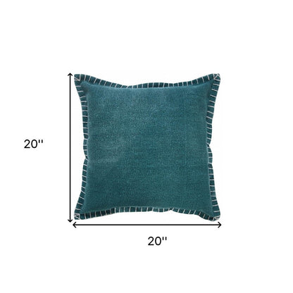 20" X 20" Emerald Green 100% Cotton Zippered Pillow