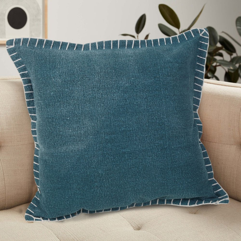 20" X 20" Emerald Green 100% Cotton Zippered Pillow — view 8