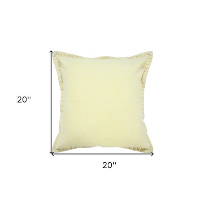 20" Light Yellow Cotton Throw Pillow HomeRoots