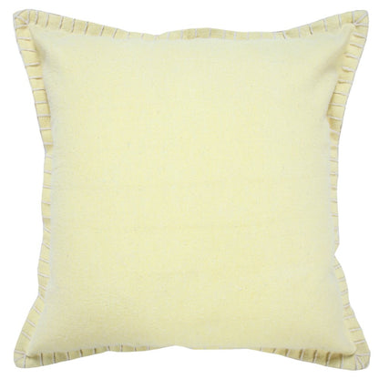 20" Light Yellow Cotton Throw Pillow