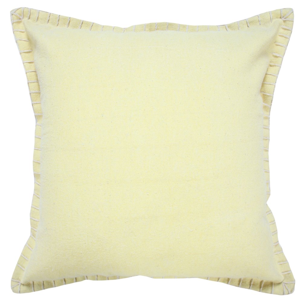 20" Light Yellow Cotton Throw Pillow HomeRoots