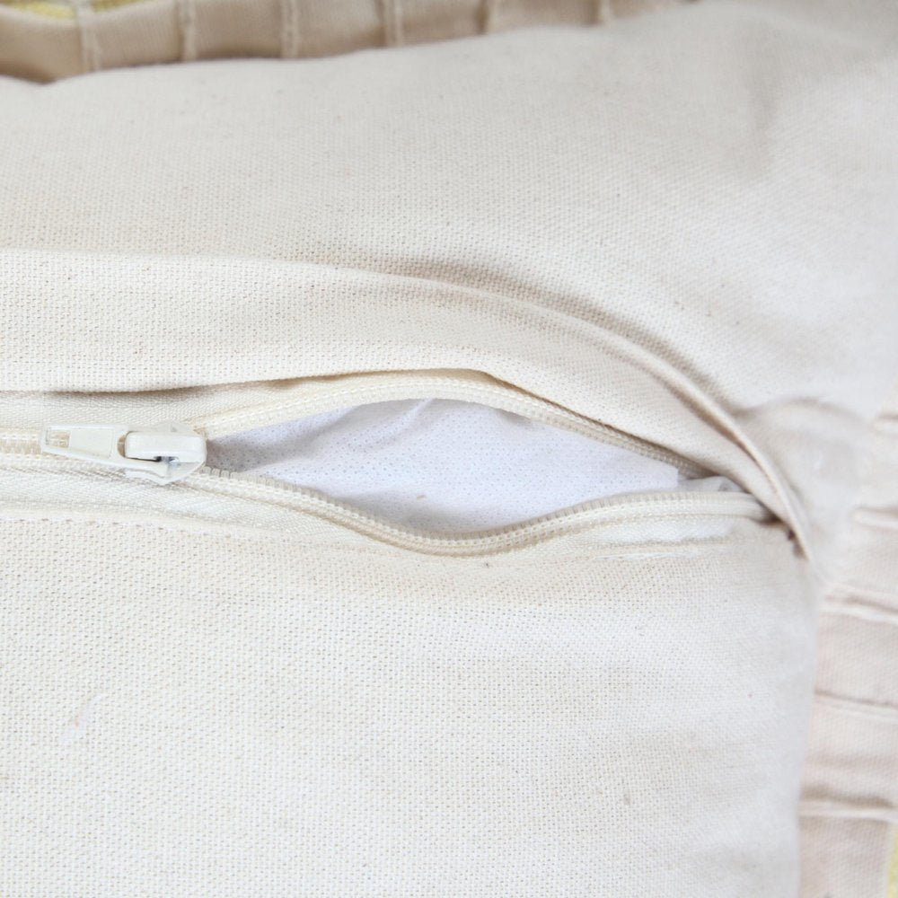 20" Light Yellow Cotton Throw Pillow HomeRoots