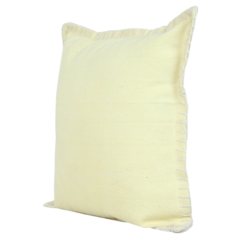 20" Light Yellow Cotton Throw Pillow HomeRoots