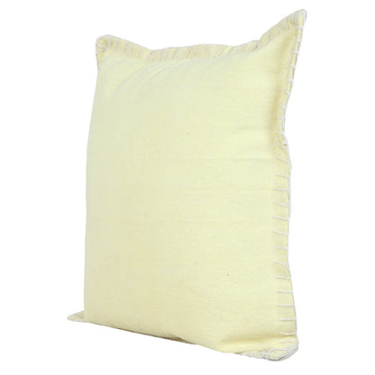 20" Light Yellow Cotton Throw Pillow HomeRoots