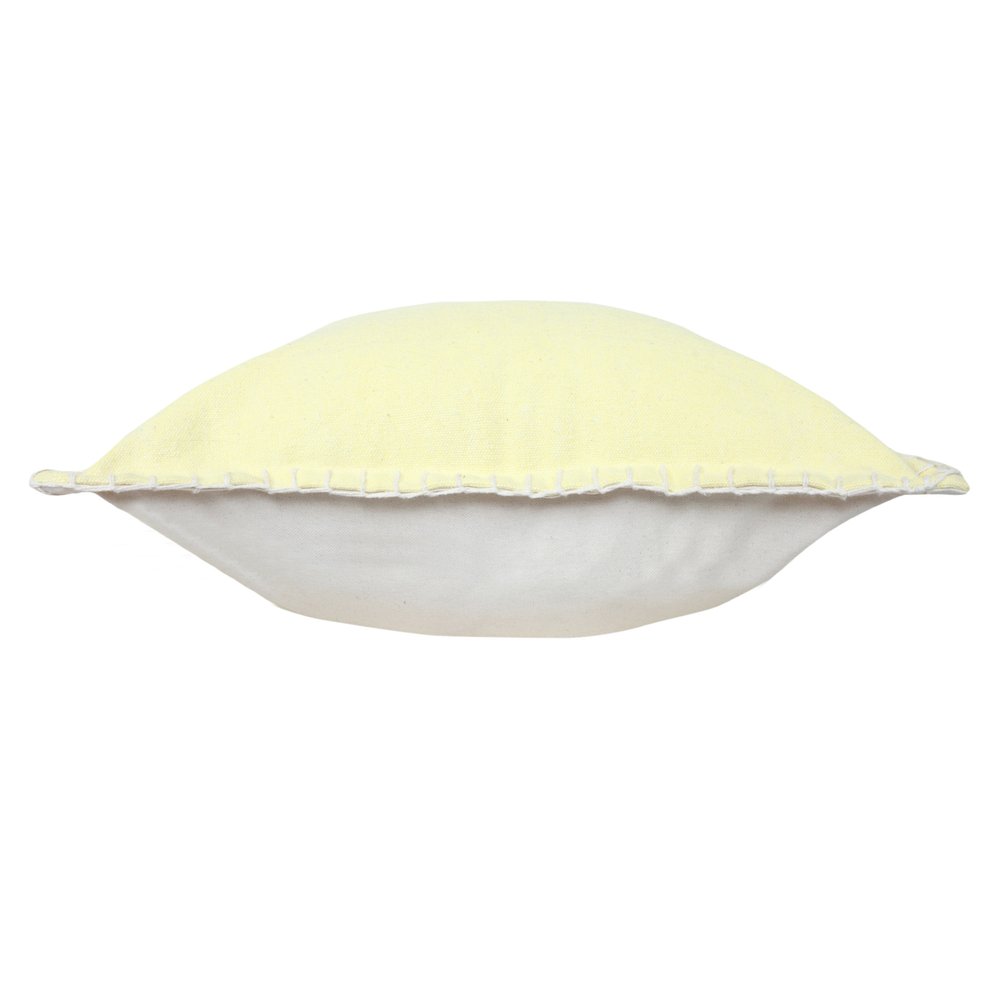 20" Light Yellow Cotton Throw Pillow — view 5