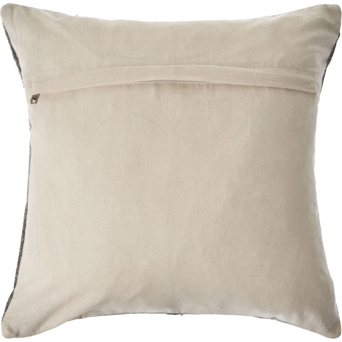 20" X 20" Silver And Brown 100% Wool Geometric Zippered Pillow 4.0" (L) x 20.0" (W) x 20.0" (H) FurniFindUSA