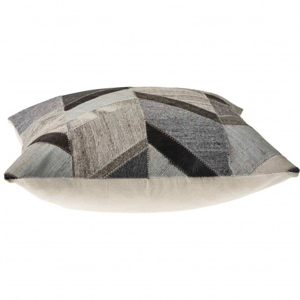 20" X 20" Gray And Brown 100% Wool Chevron Zippered Pillow FurniFindUSA