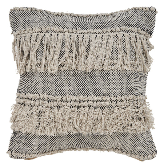 20" Off-White and Black Cotton Throw Pillow FurniFindUSA