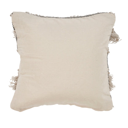 20" Off-White and Black Cotton Throw Pillow FurniFindUSA