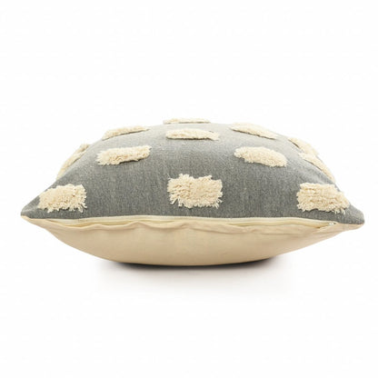 20" X 20" Gray 100% Cotton Zippered Pillow HomeRoots