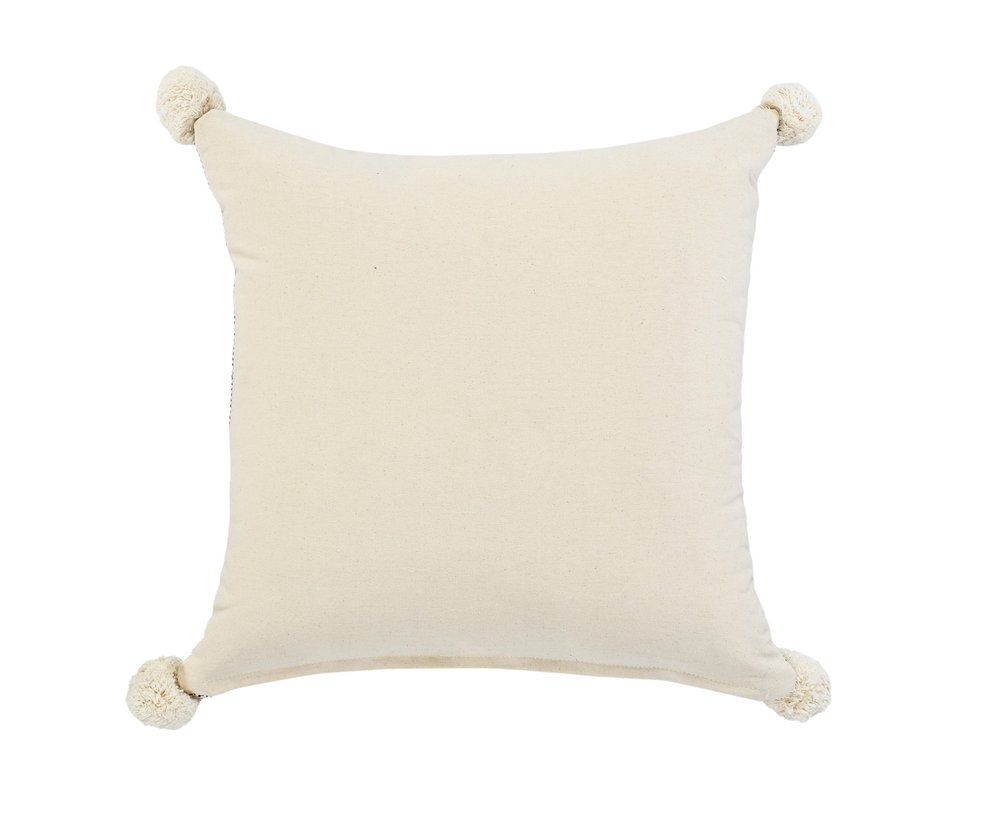 20" X 20" Black Off-White And Green 100% Cotton Geometric Zippered Pillow — view 6