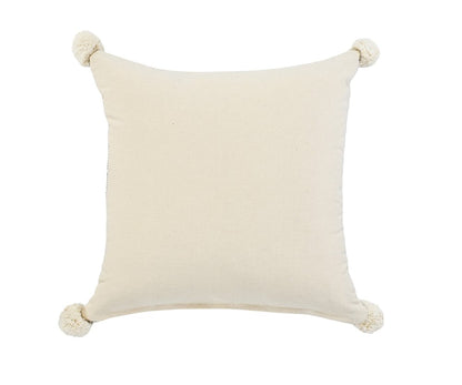 20" X 20" Black Off-White And Green 100% Cotton Geometric Zippered Pillow HomeRoots