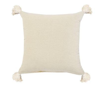 20" X 20" Black Off-White Yellow And Orange 100% Cotton Geometric Zippered Pillow HomeRoots