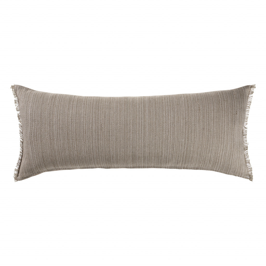 14" X 36" Tan Linen Zippered Pillow FurniFindUSA