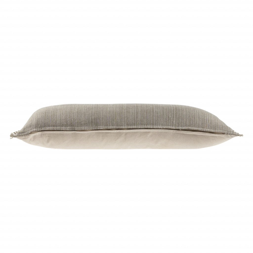 14" X 36" Tan Linen Zippered Pillow FurniFindUSA