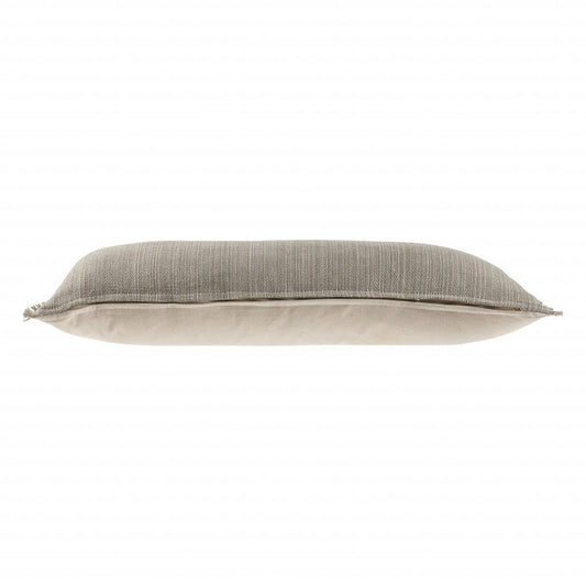 14" X 36" Tan Linen Zippered Pillow FurniFindUSA