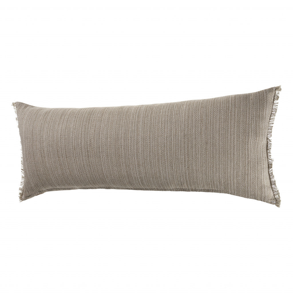 14" X 36" Tan Linen Zippered Pillow FurniFindUSA