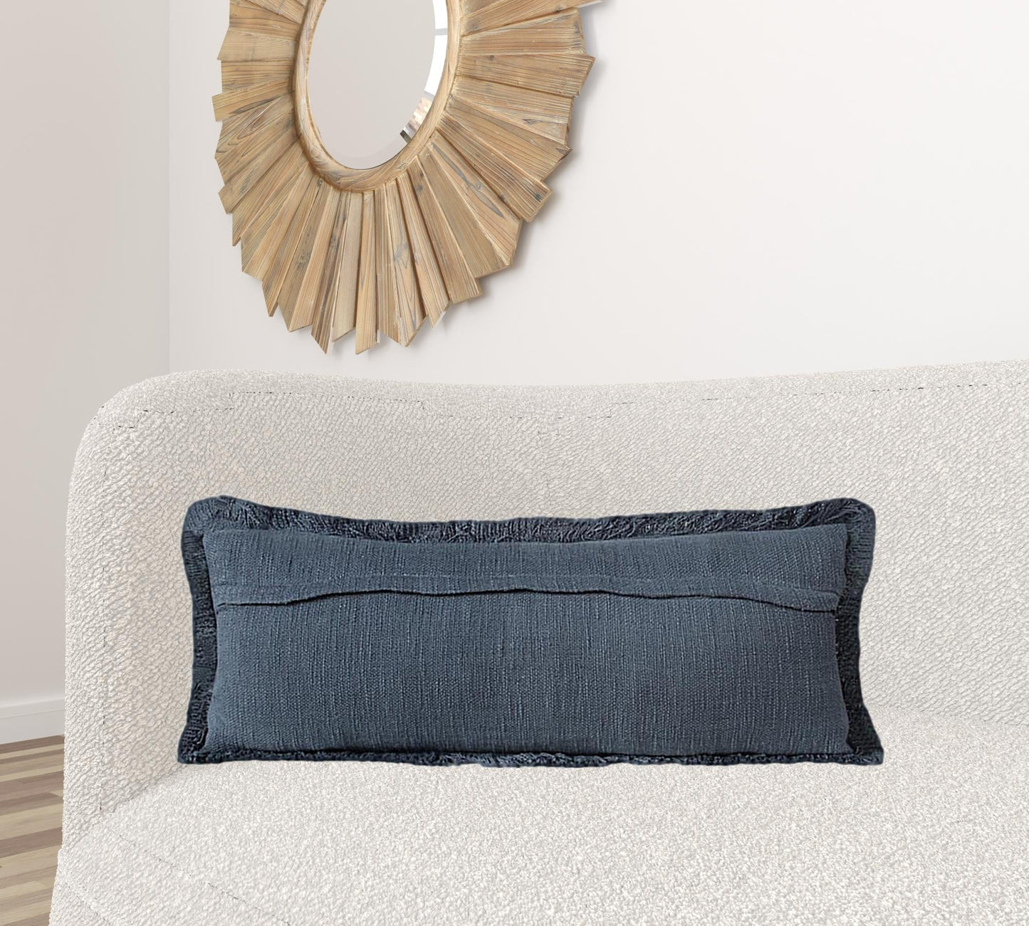 14" X 36" Navy Blue 100% Cotton Zippered Pillow FurniFindUSA