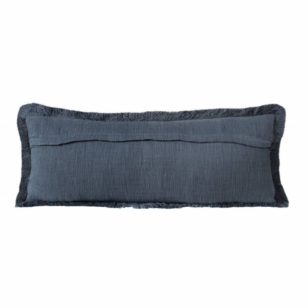 14" X 36" Navy Blue 100% Cotton Zippered Pillow FurniFindUSA