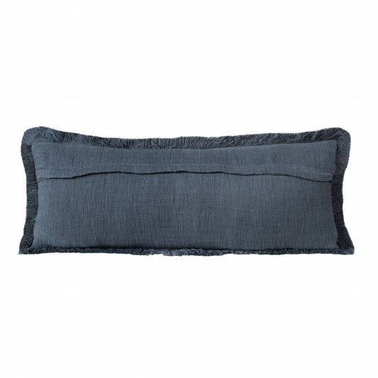 14" X 36" Navy Blue 100% Cotton Zippered Pillow FurniFindUSA