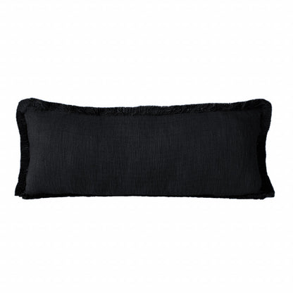 14" X 36" Jet Black 100% Cotton Zippered Pillow 7.5" (L) x 36.0" (W) x 14.0" (H) FurniFindUSA