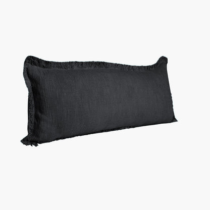 14" X 36" Jet Black 100% Cotton Zippered Pillow 7.5" (L) x 36.0" (W) x 14.0" (H) FurniFindUSA