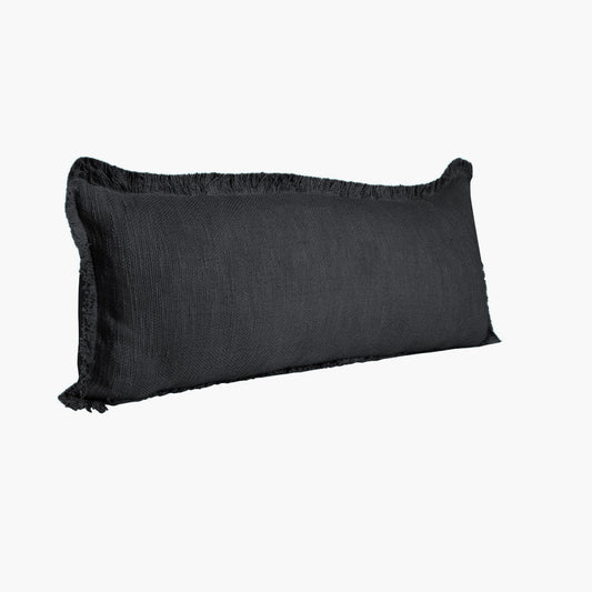 14" X 36" Jet Black 100% Cotton Zippered Pillow 7.5" (L) x 36.0" (W) x 14.0" (H) FurniFindUSA
