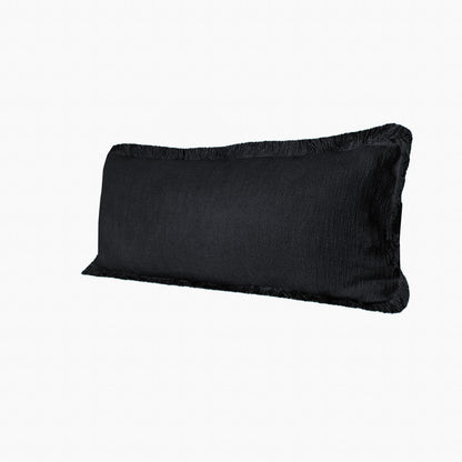 14" X 36" Jet Black 100% Cotton Zippered Pillow 7.5" (L) x 36.0" (W) x 14.0" (H) FurniFindUSA