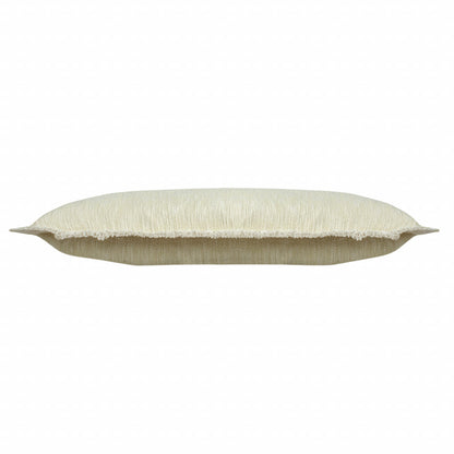 14" X 36" Light Yellow And White 100% Cotton Geometric Zippered Pillow 7.5" (L) x 36.0" (W) x 14.0" (H) FurniFindUSA
