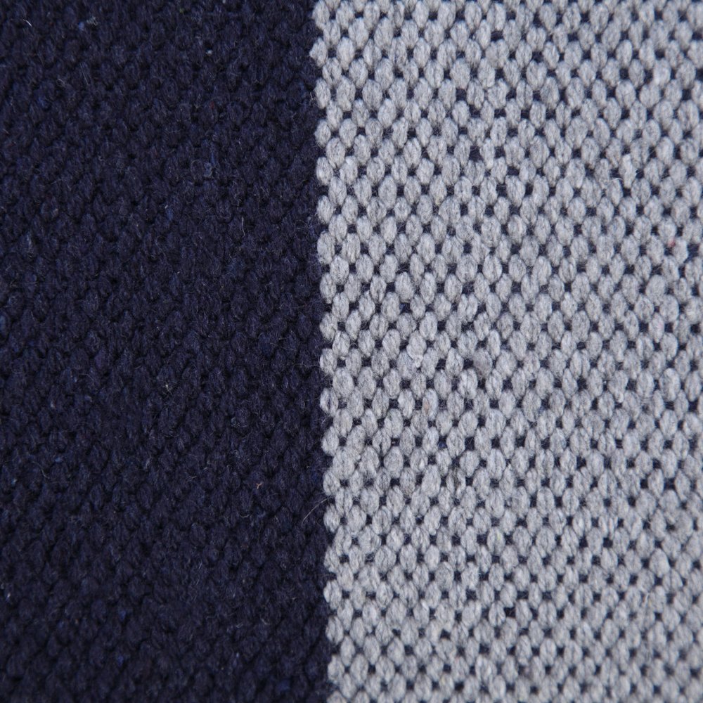 14" X 36" Navy Gray And White 100% Cotton Coastal Zippered Pillow — view 2