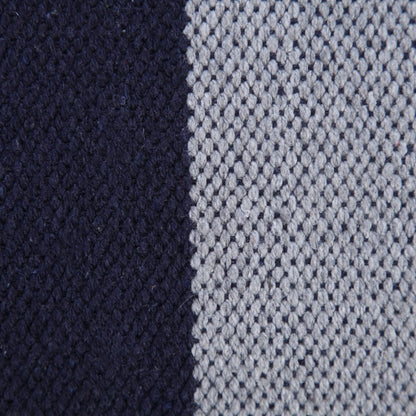 14" X 36" Navy Gray And White 100% Cotton Coastal Zippered Pillow HomeRoots