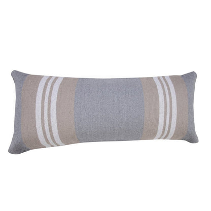 14" X 36" Beige and Gray Lumbar Throw Pillow HomeRoots