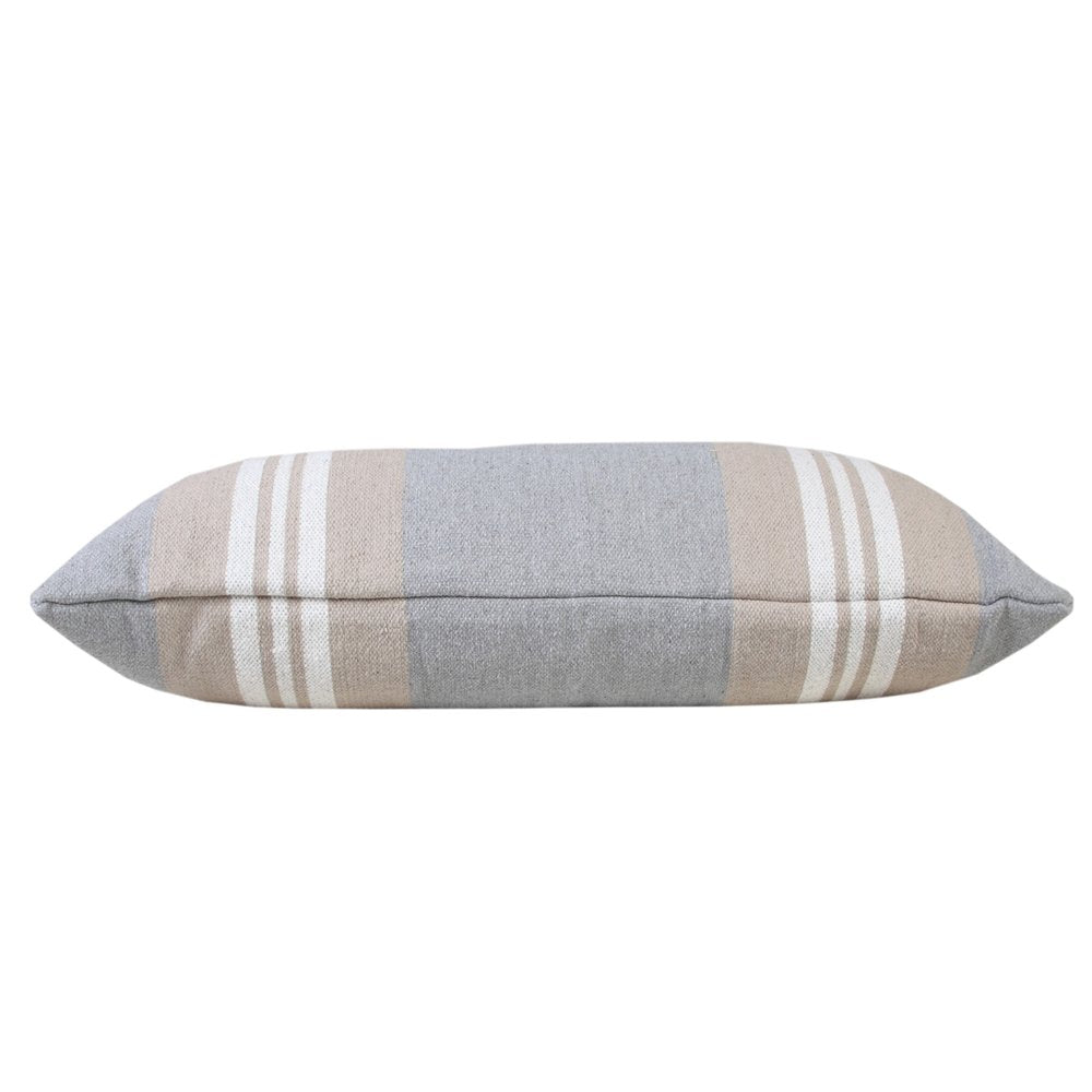 14" X 36" Beige and Gray Lumbar Throw Pillow HomeRoots
