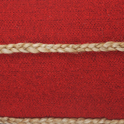 14" X 36" Red Navy And Tan 100% Cotton Striped Zippered Pillow HomeRoots