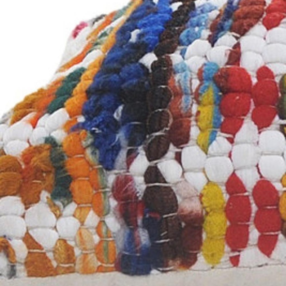 14" X 36" White Red Blue Orange And Green 100% Cotton Geometric Zippered Pillow HomeRoots