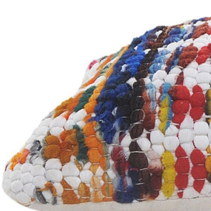 14" X 36" White Red Blue Orange And Green 100% Cotton Geometric Zippered Pillow HomeRoots