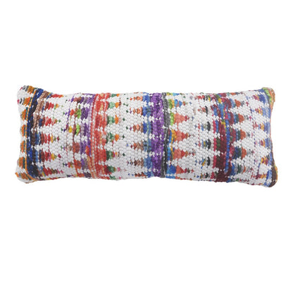 14" X 36" White Red Blue Orange And Green 100% Cotton Geometric Zippered Pillow HomeRoots