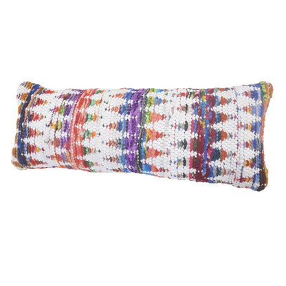 14" X 36" White Red Blue Orange And Green 100% Cotton Geometric Zippered Pillow HomeRoots