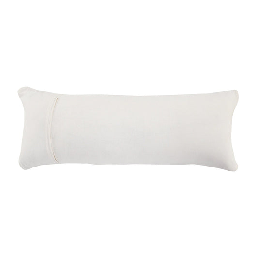 14" X 36" White Red Blue Orange And Tan Polyester Geometric Zippered Pillow FurniFindUSA