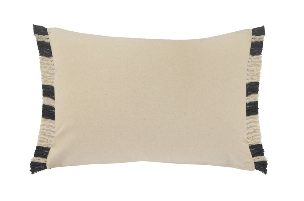 16" X 24" Gray And White 100% Cotton Striped Zippered Pillow HomeRoots