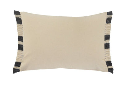 16" X 24" Gray And White 100% Cotton Striped Zippered Pillow HomeRoots